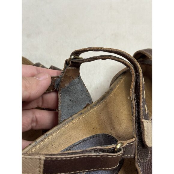 NATURALIZER Brown Leather Strappy Sandals Lot Of 2 Comfort Summer Size 10 READ - Picture 16 of 16